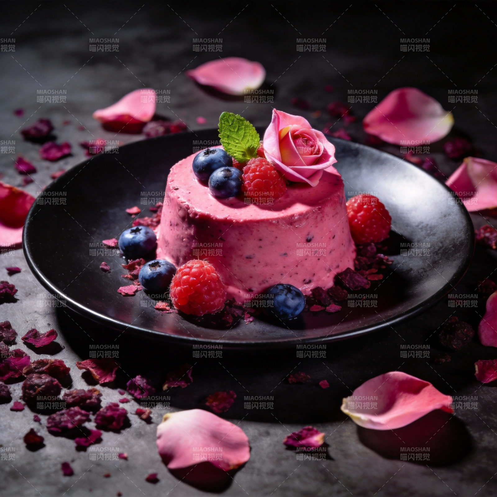 玫瑰莓果慕斯图片