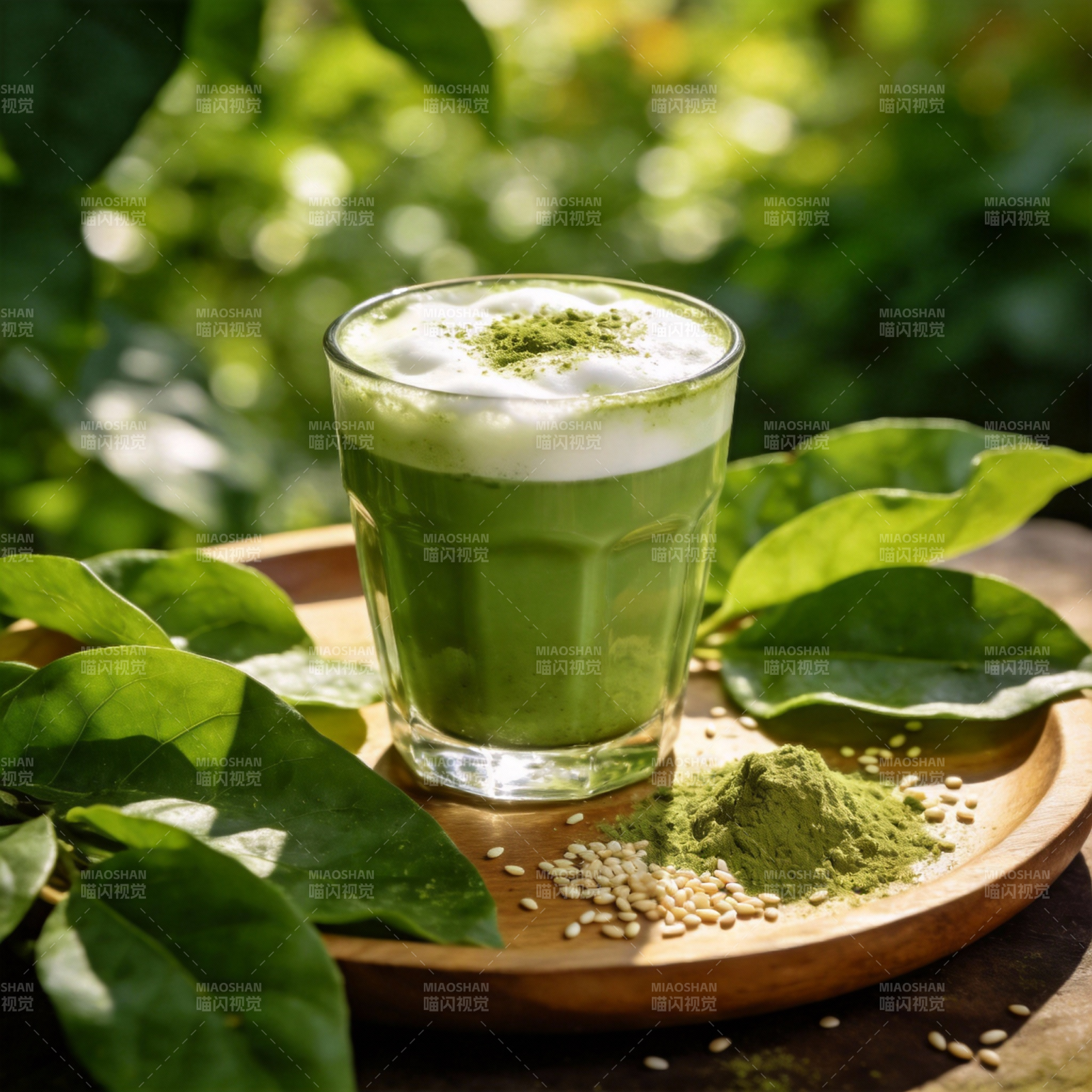 抹茶拿铁 自然之味图片