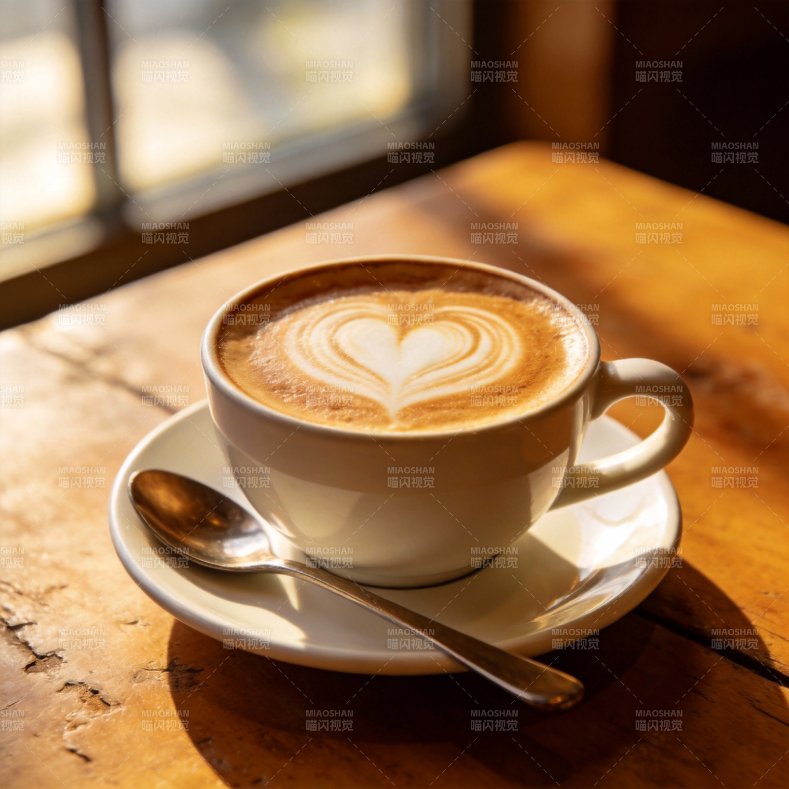 心形拉花咖啡图片