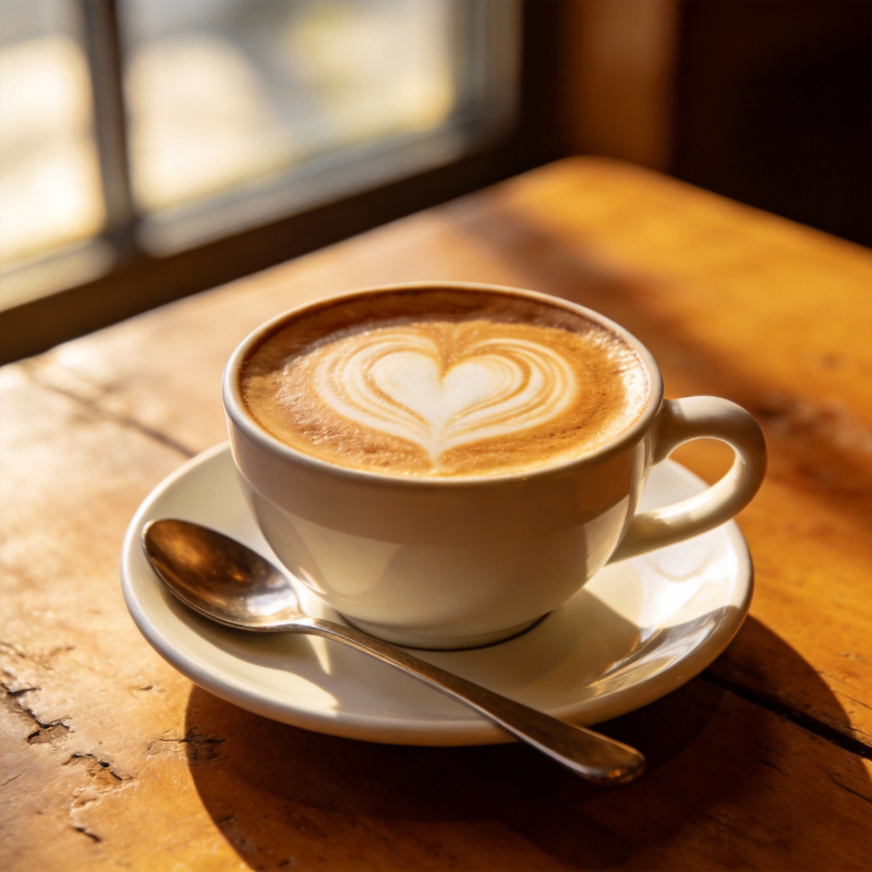 心形拉花咖啡图片