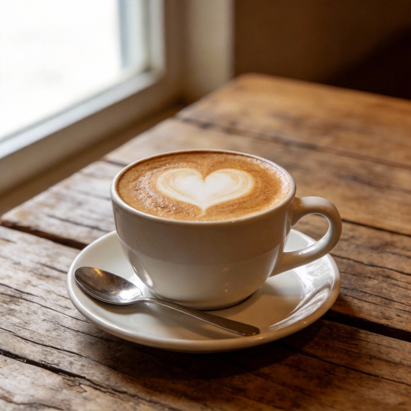 咖啡杯中的爱心拉花图片