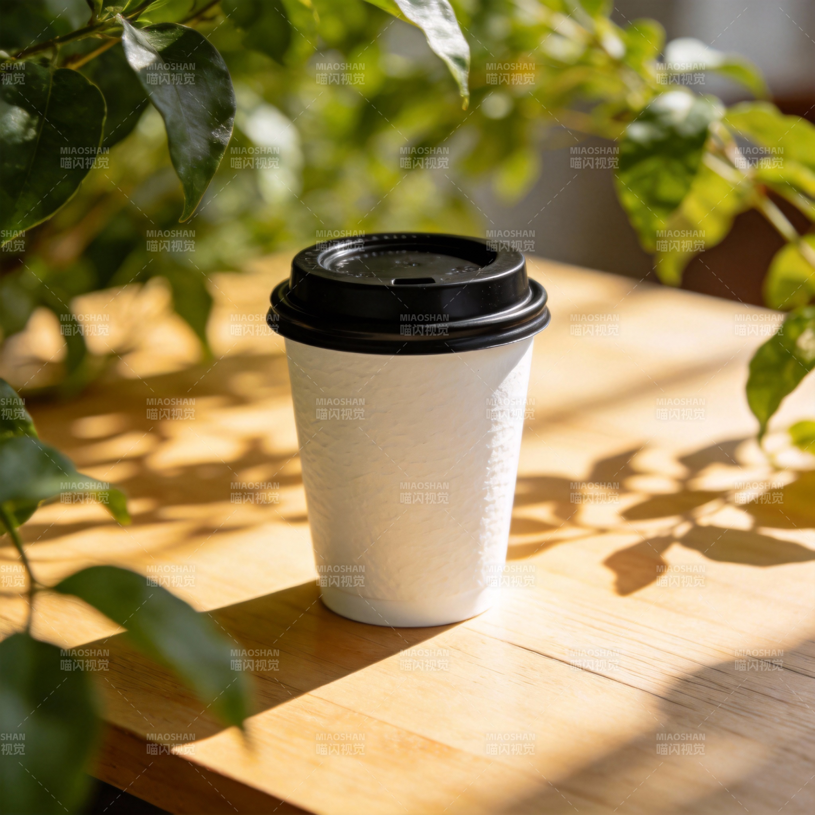 阳光下的咖啡杯图片