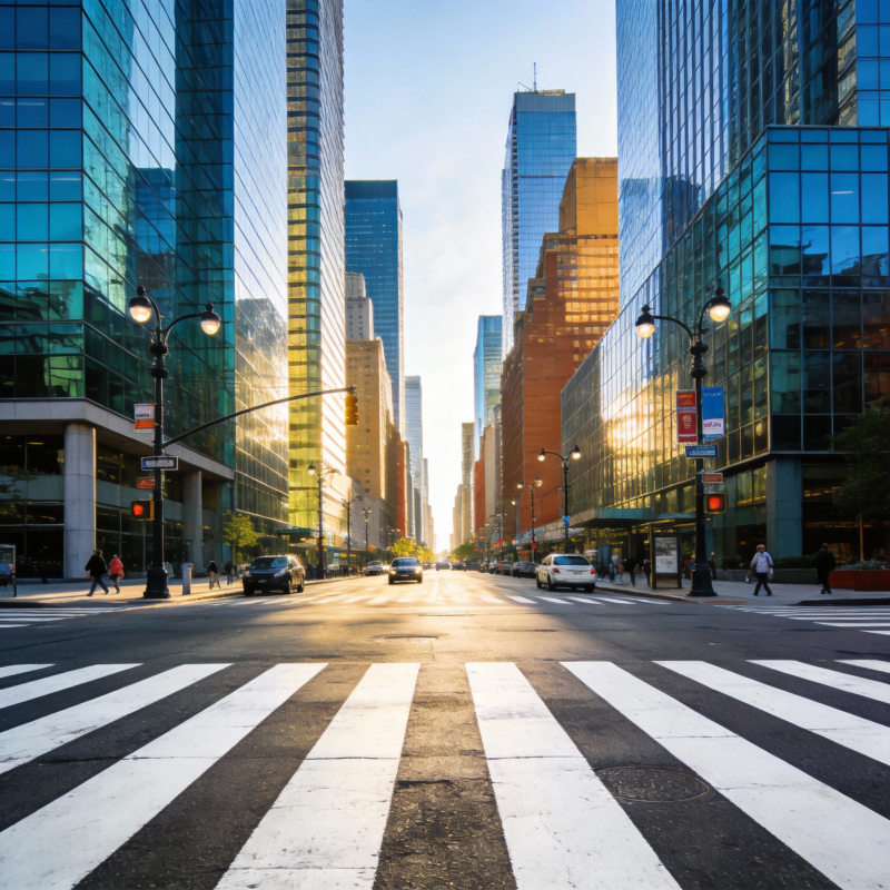 都市晨光街景图片