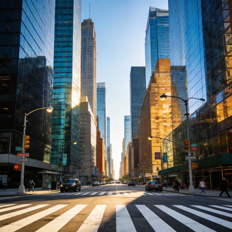 都市晨光街景图片