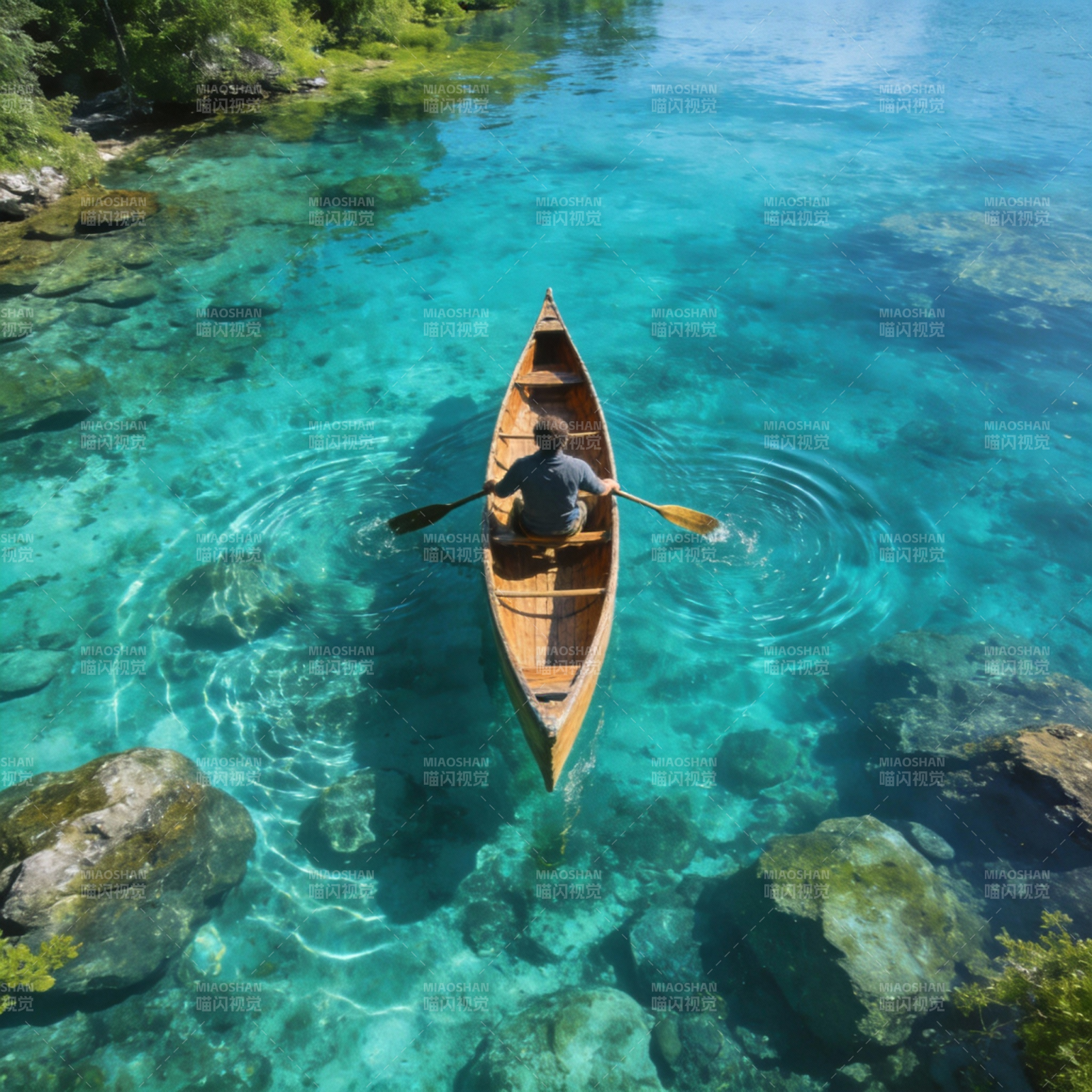 碧水独舟行图片