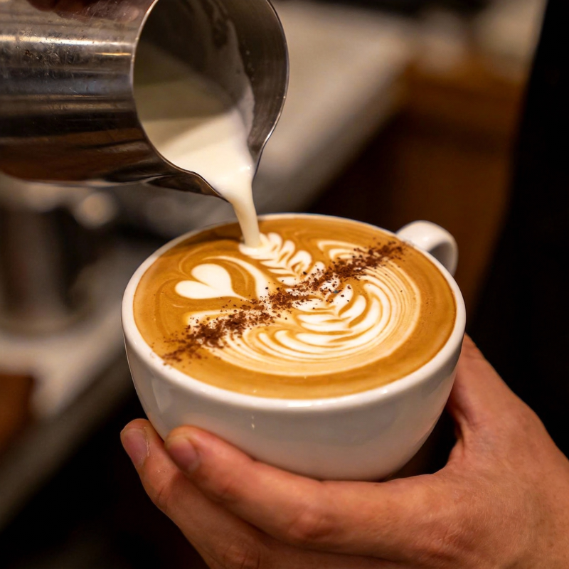 拉花咖啡艺术图片