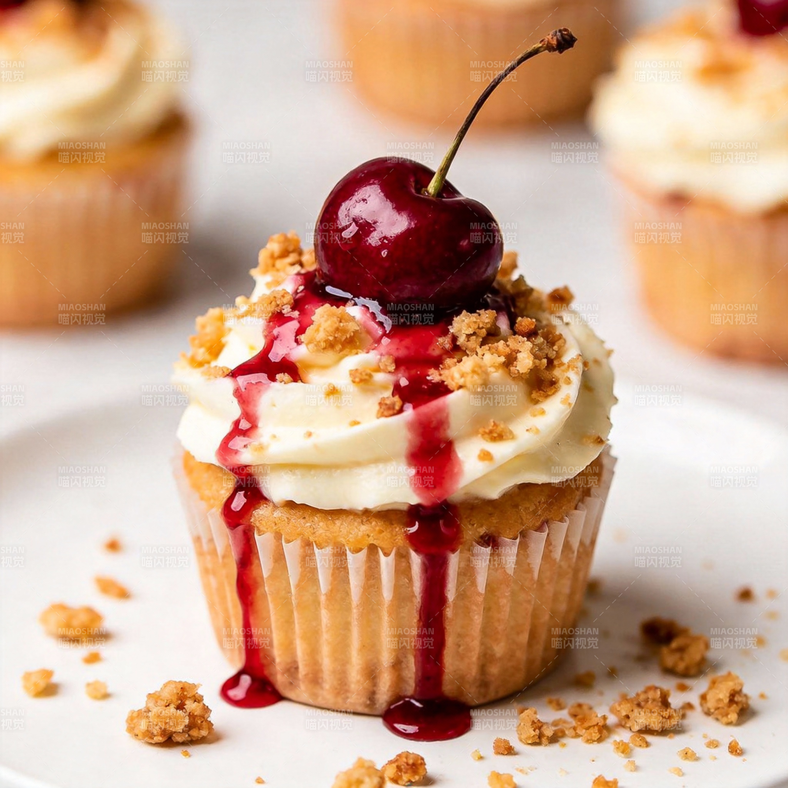 樱桃奶油杯cake图片