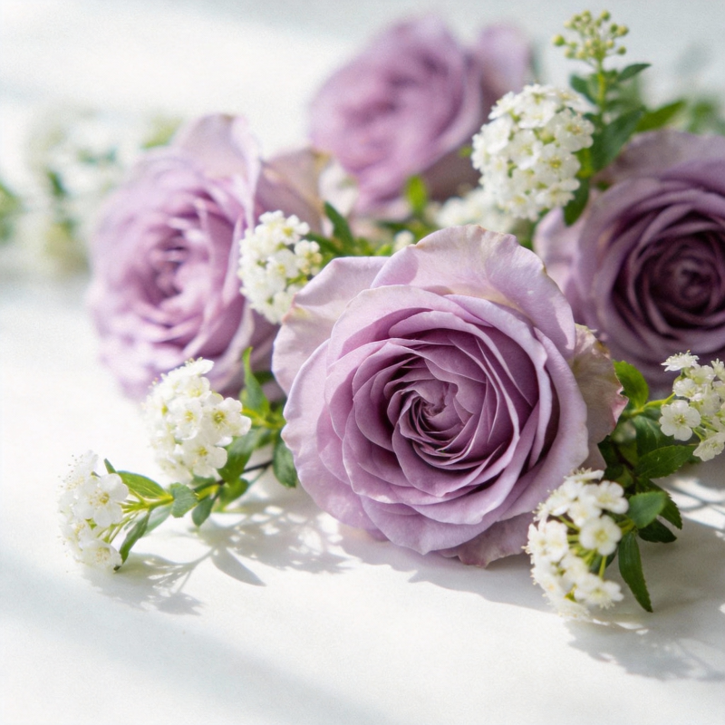 紫玫瑰与小白花图片