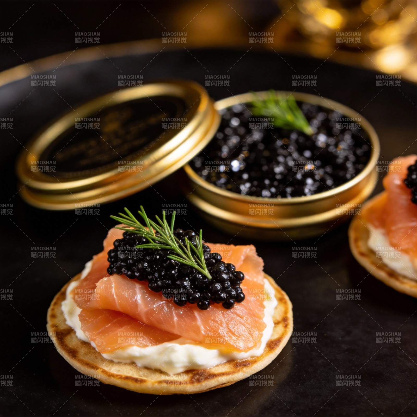 鱼子酱三文鱼塔图片