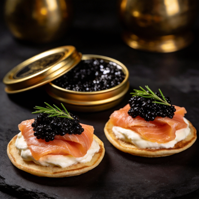 鱼子酱三文鱼塔图片