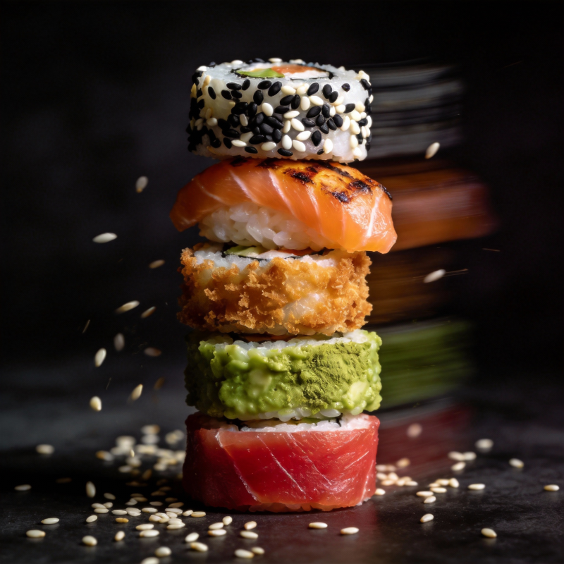 寿司塔 美味叠层图片