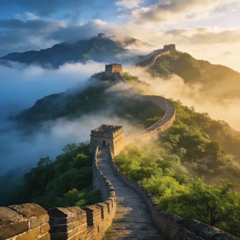 长城云海晨曦图片