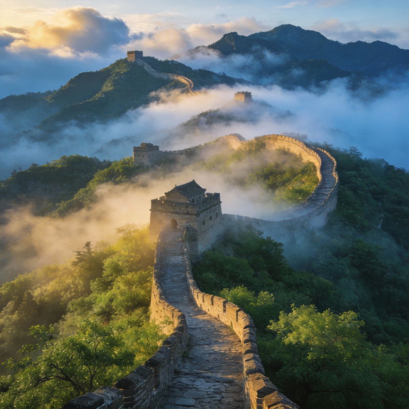 云海长城晨曦图片