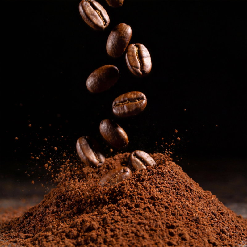 咖啡豆坠落瞬间图片