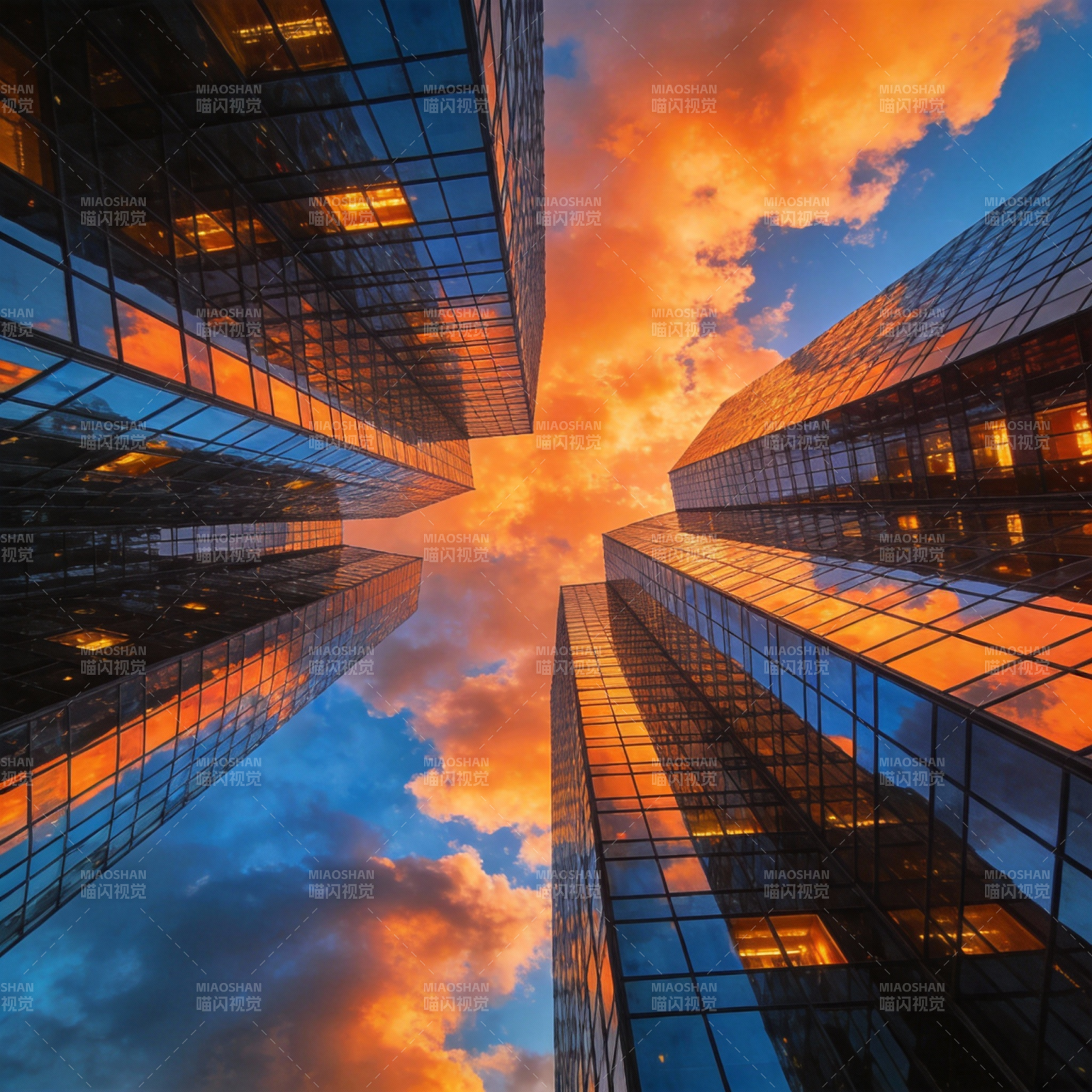 城市天际线暮色图片