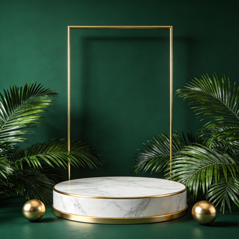 绿意盎然的展示台图片