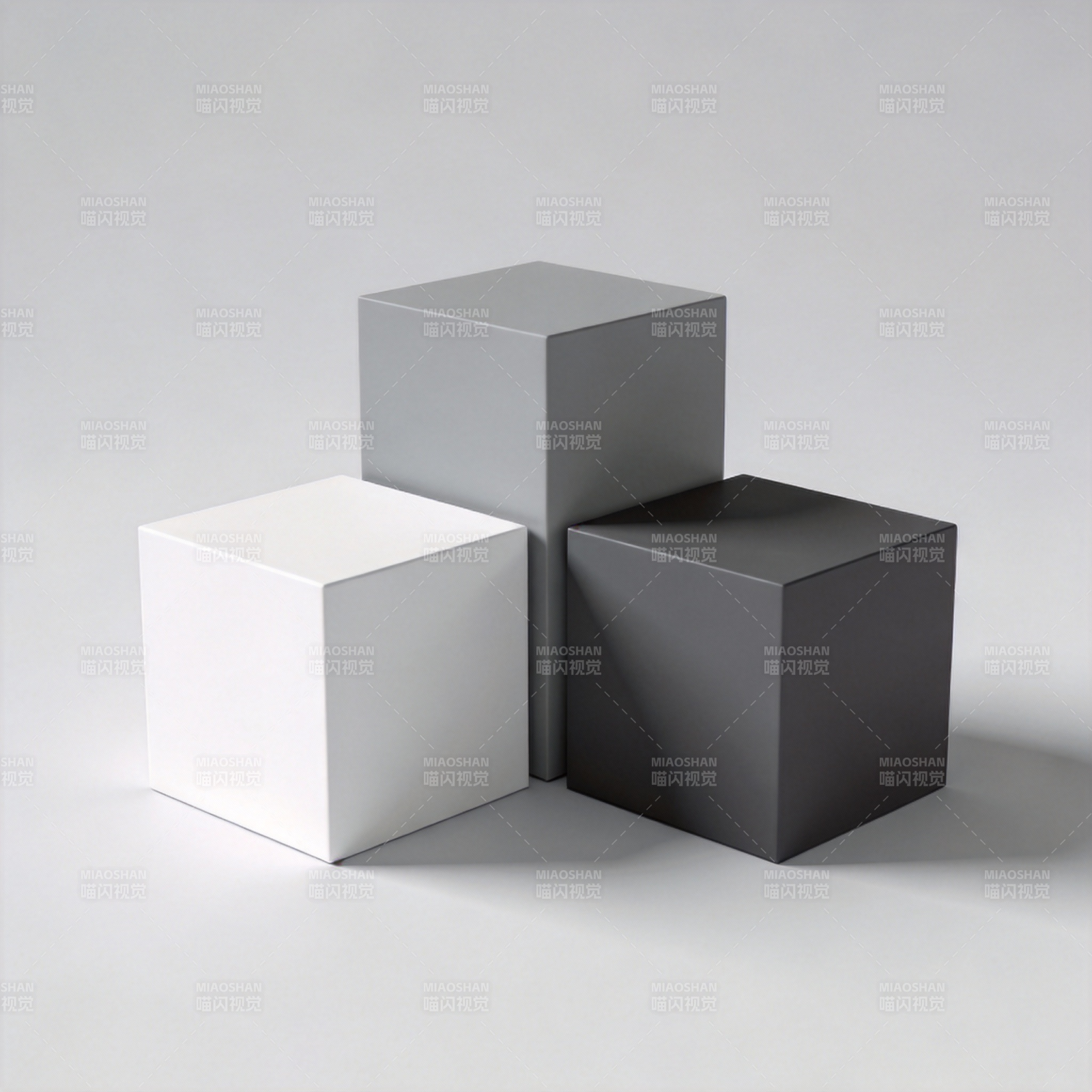 三色立方体组合图片