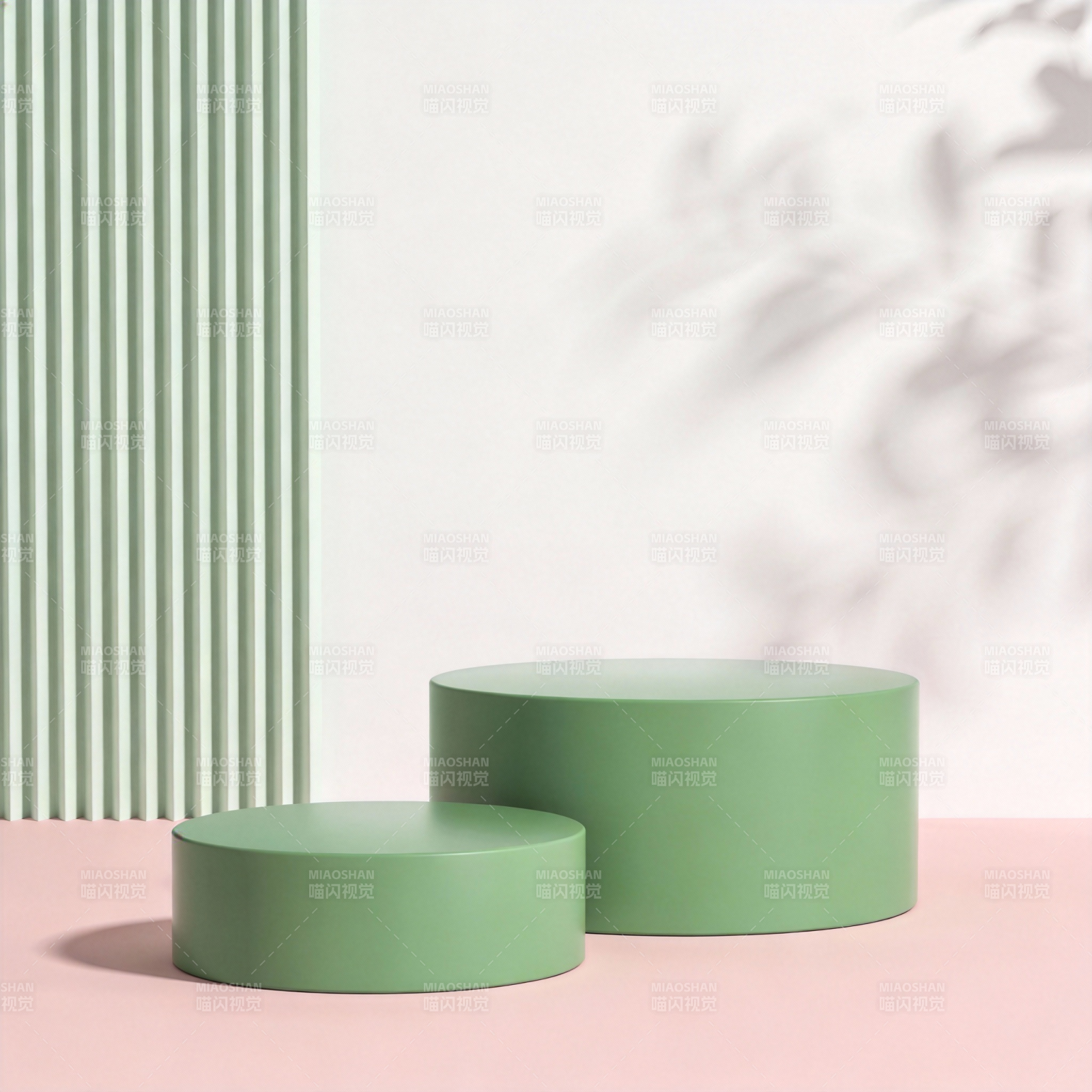 绿意盎然的展示台图片