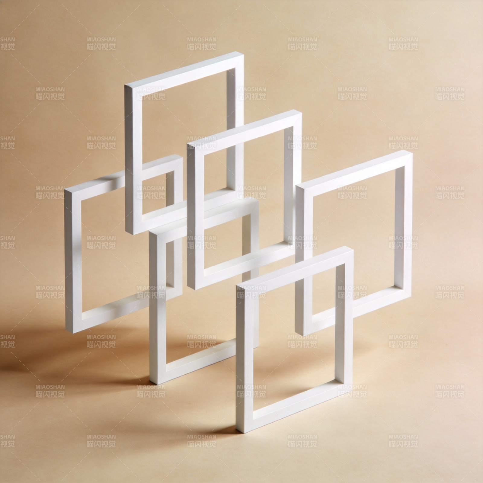 白色相框叠影图片