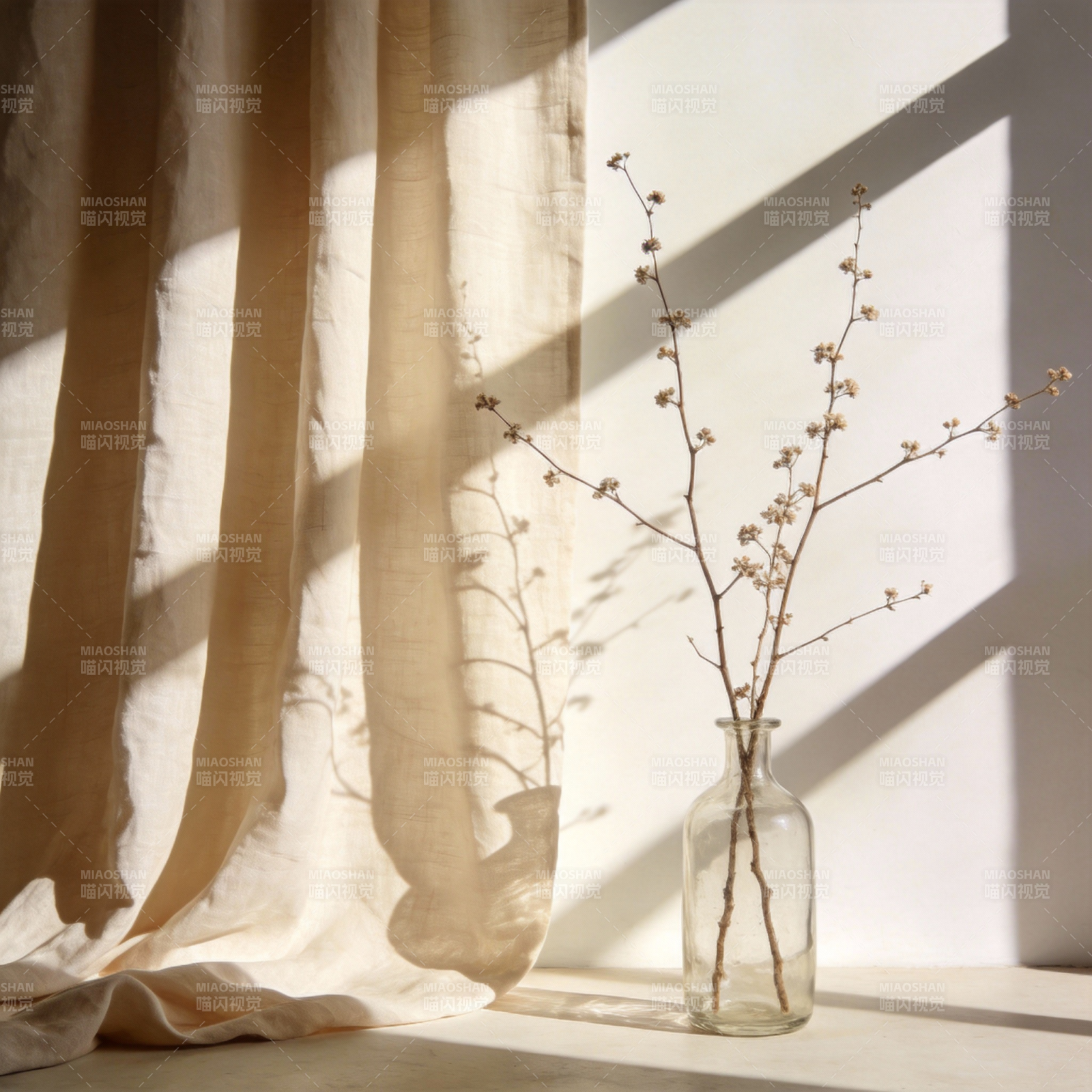 光影花影静谧时光图片