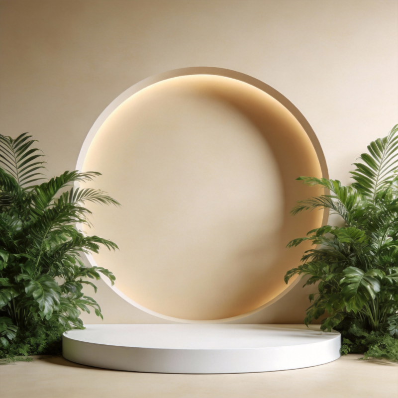 绿植环绕的圆形光景图片