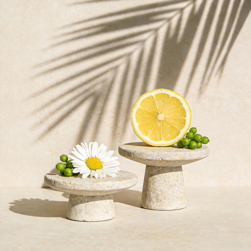 柠檬与雏菊静物图片