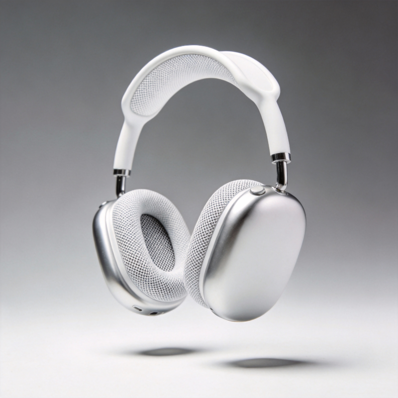 白色无线降噪耳机图片