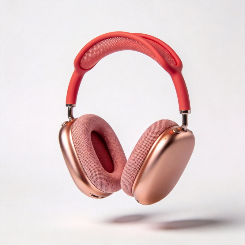 玫瑰金耳机悬浮展示图片