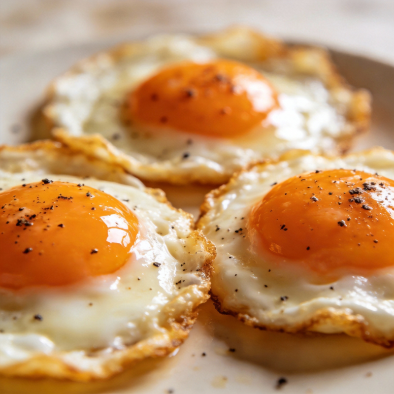 煎蛋三颗 金黄诱人图片