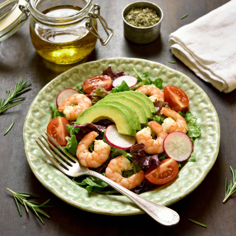 虾仁牛油果沙拉图片