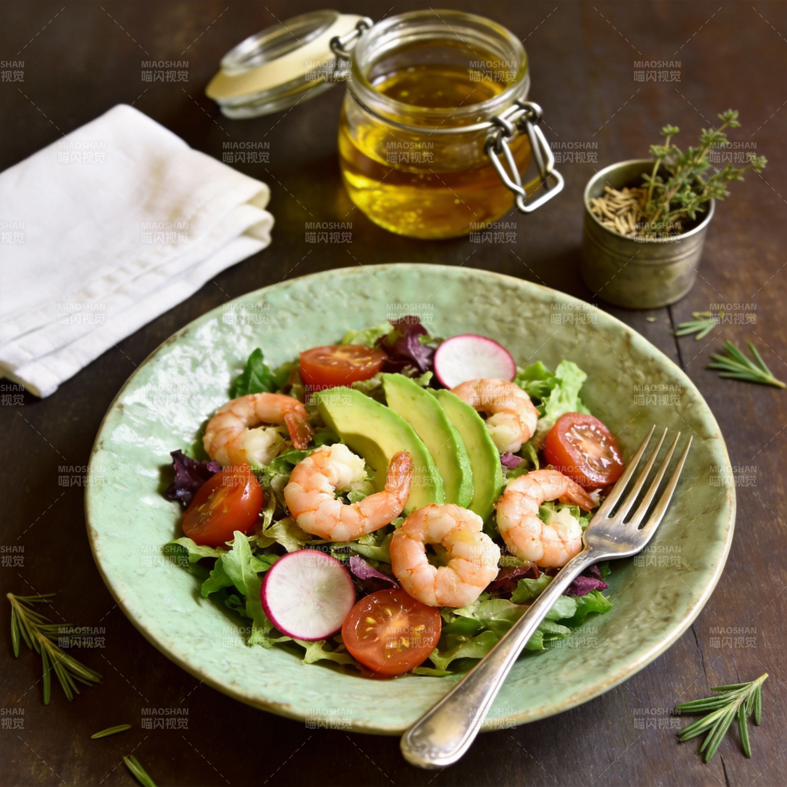 鲜虾牛油果沙拉图片