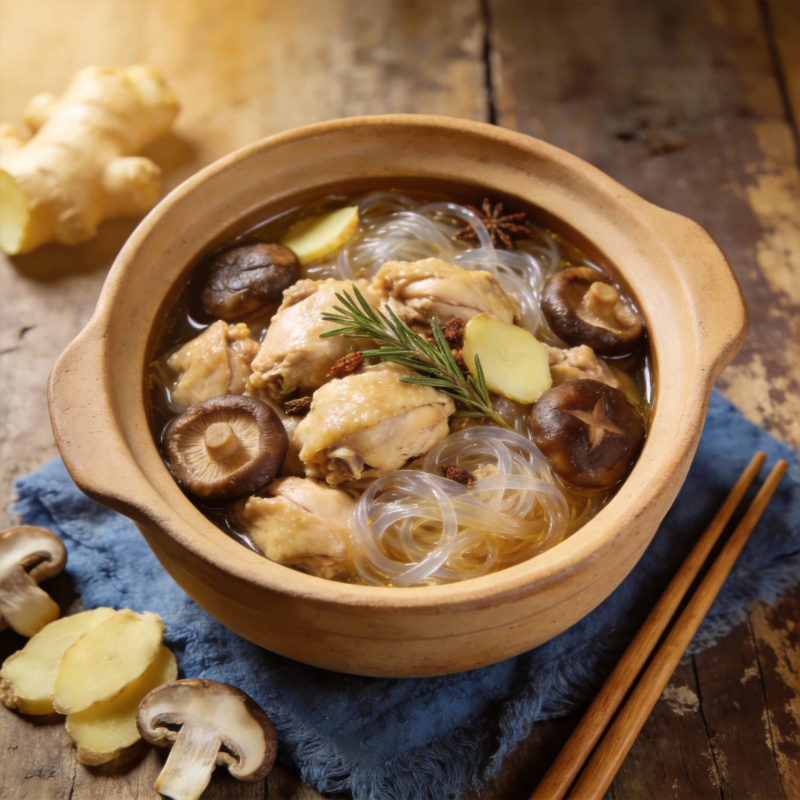 鸡肉炖菌菇汤图片