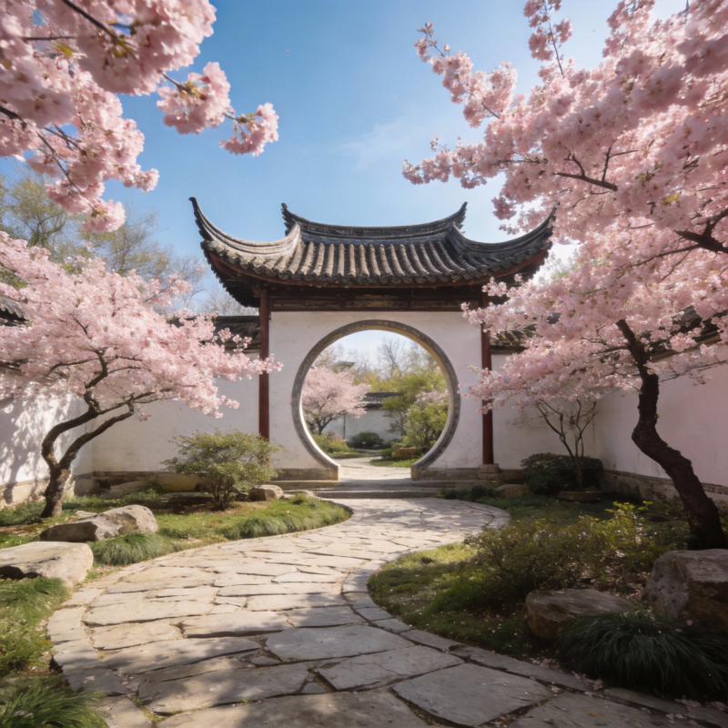 樱花映月门图片