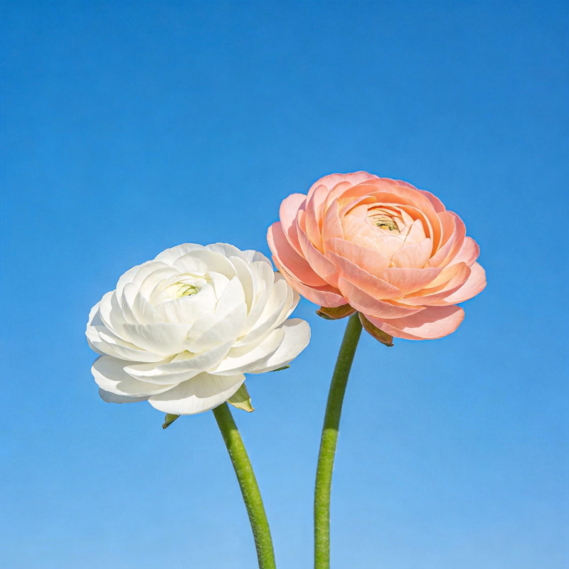 双花映蓝天图片