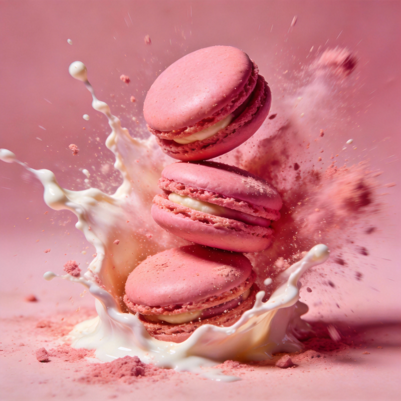 粉红马卡龙飞溅图片