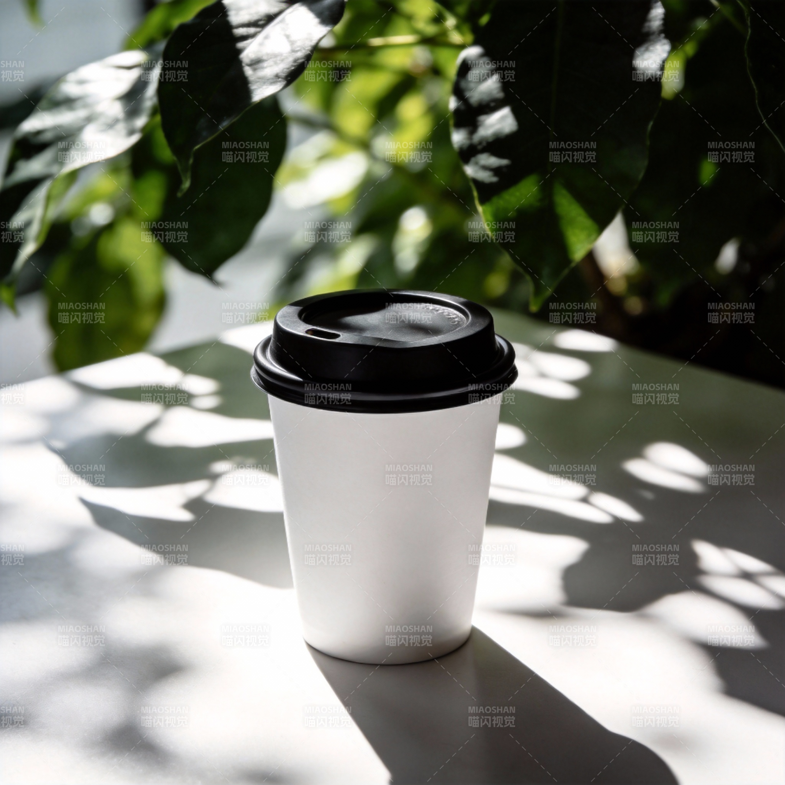 阳光下的咖啡杯图片