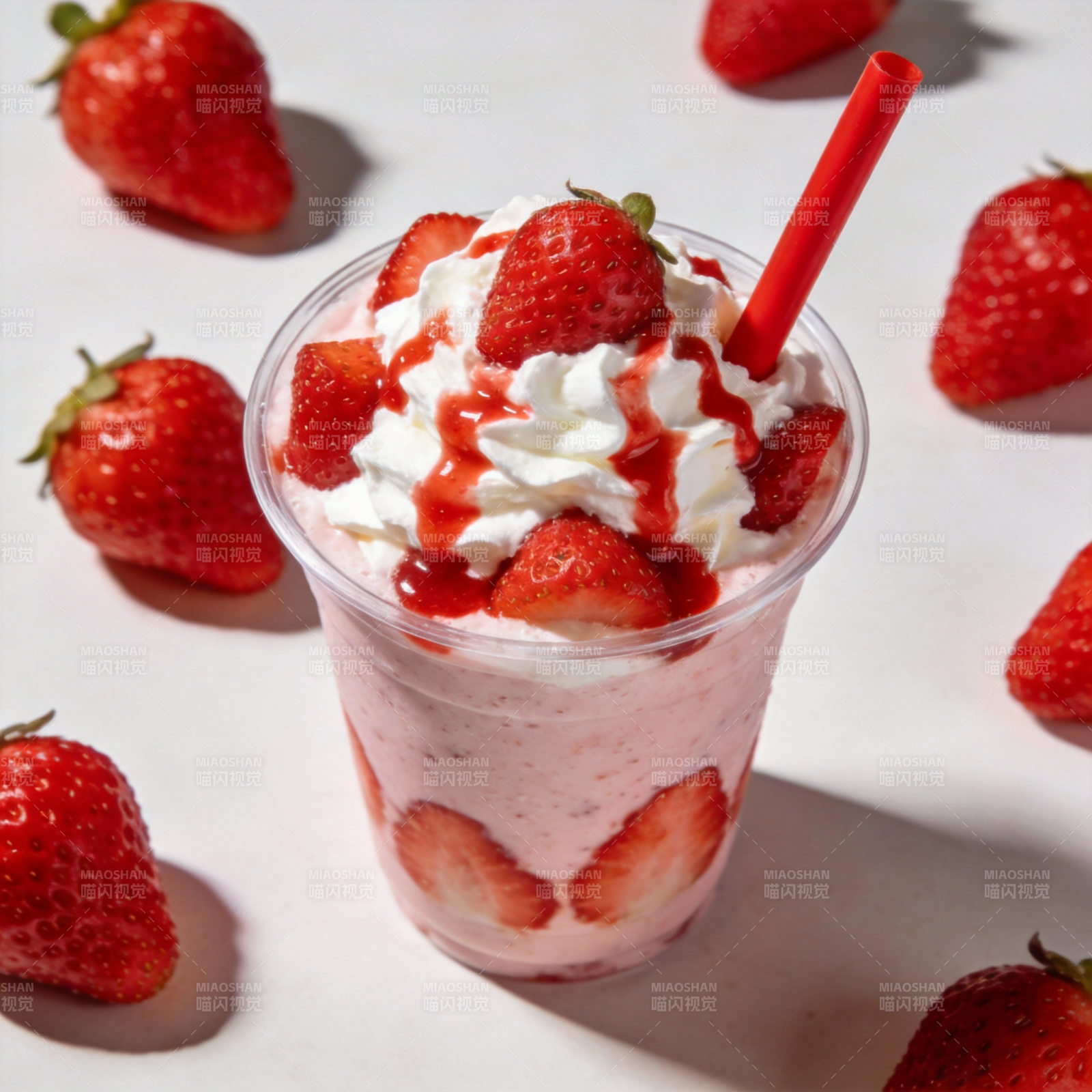 草莓奶昔 甜蜜诱惑图片