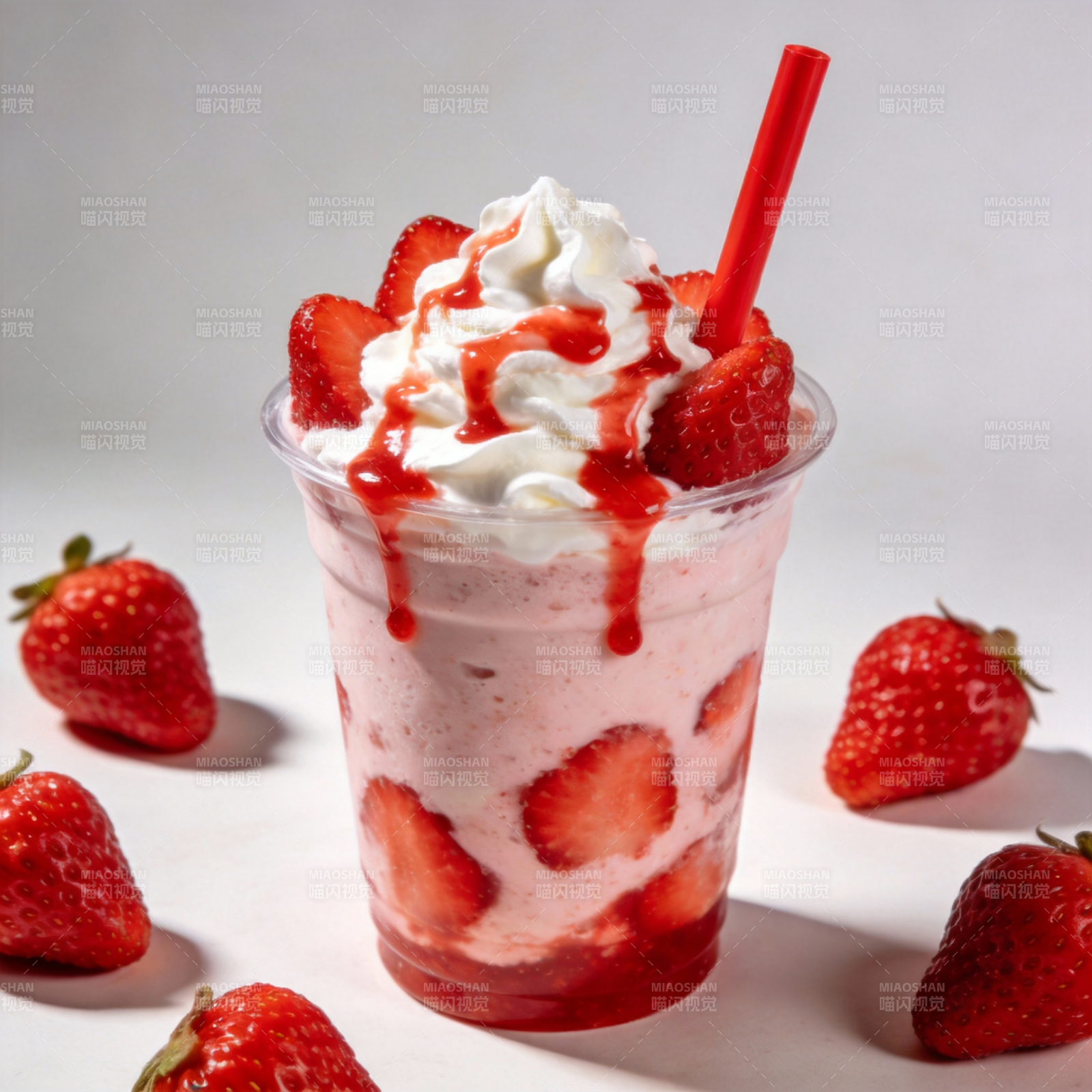 草莓奶昔 甜蜜诱惑图片