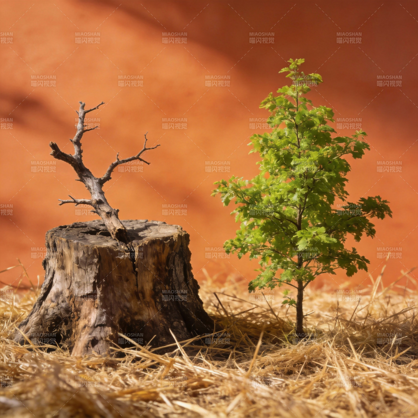 枯木逢春 新绿萌发图片