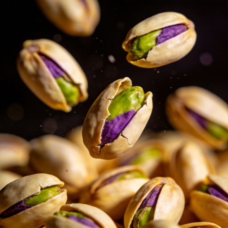 紫心开心果飞舞图片