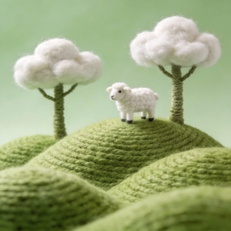 羊毛小羊与云树图片