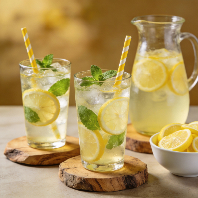 柠檬薄荷冰饮图片