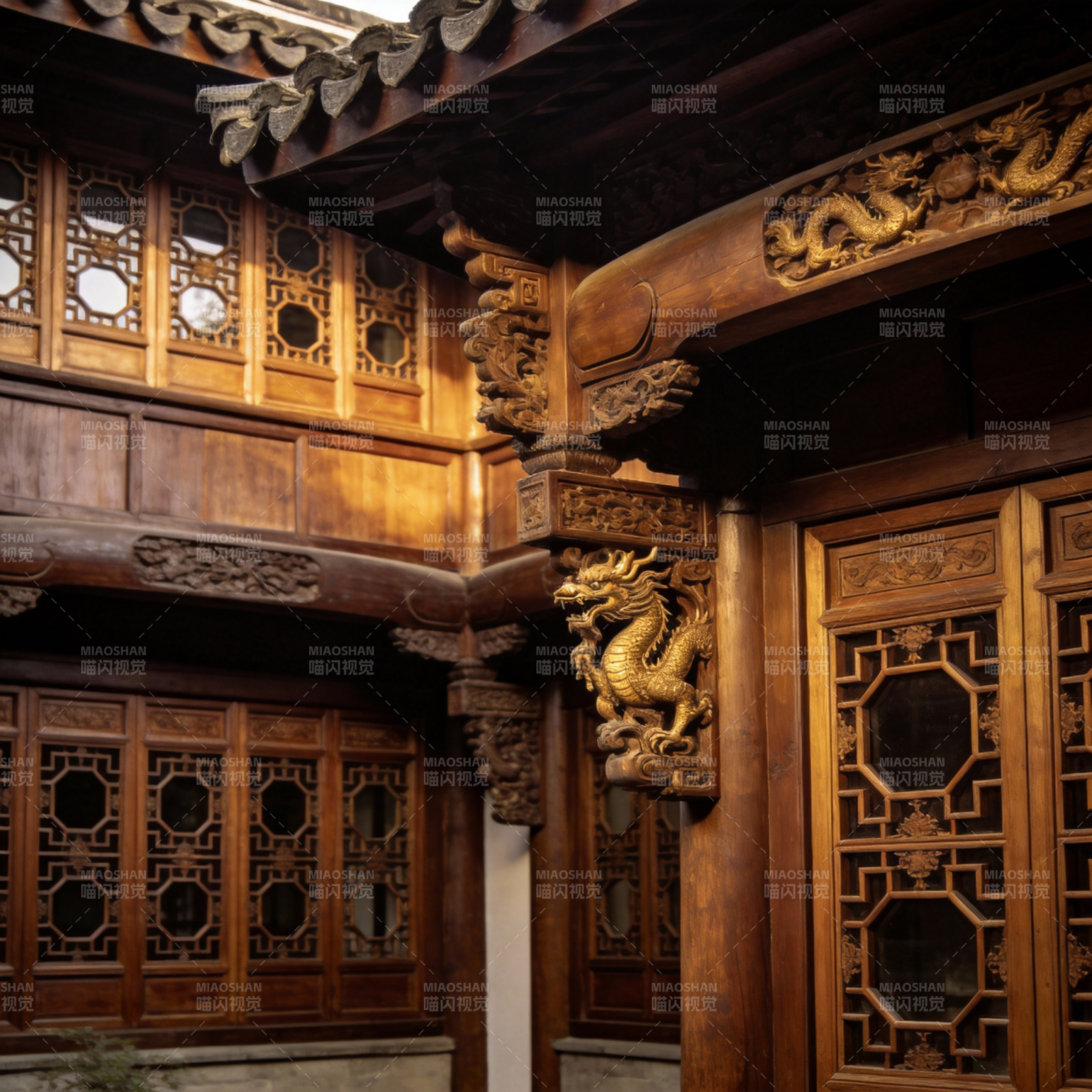 雕梁画栋古宅图片