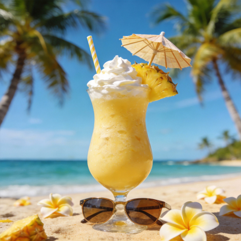 热带风情椰林饮品图片