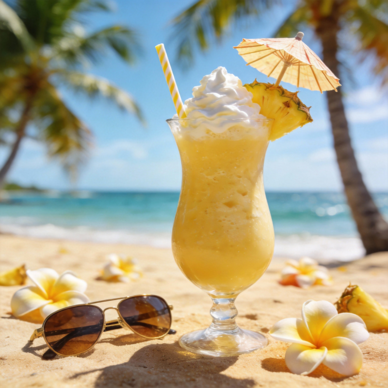 海滩椰风冰饮图片