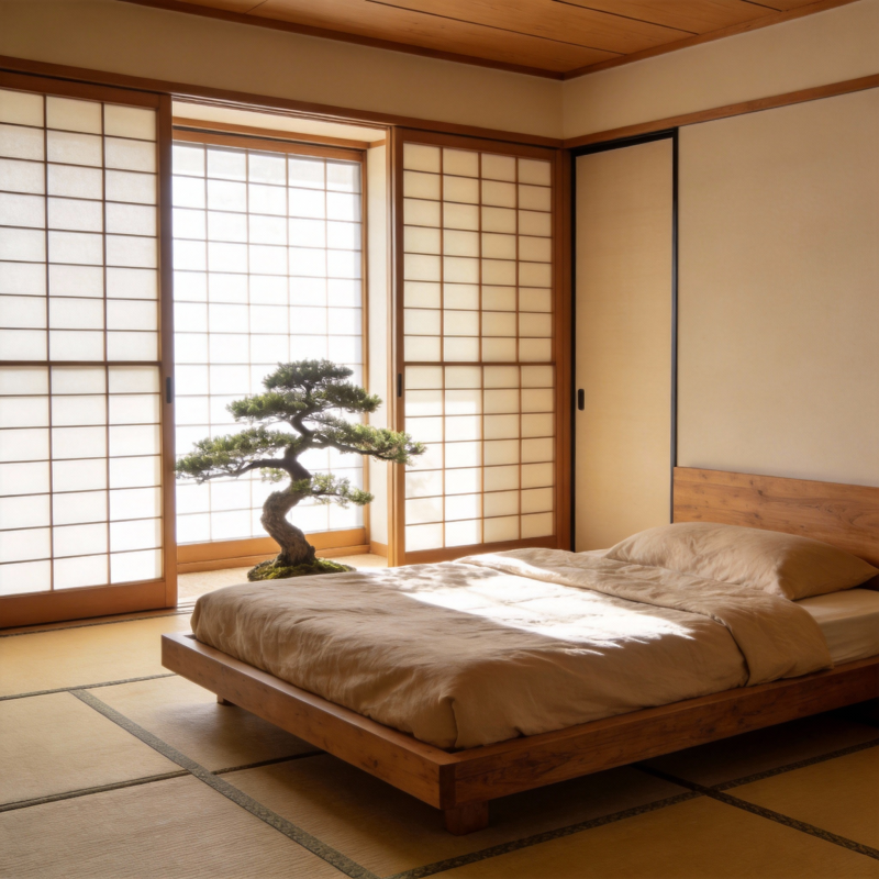日式禅意卧室图片