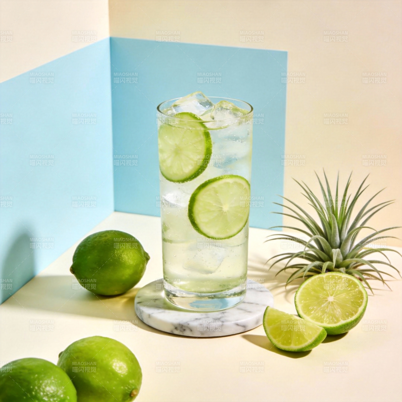 清新柠檬冰饮图片