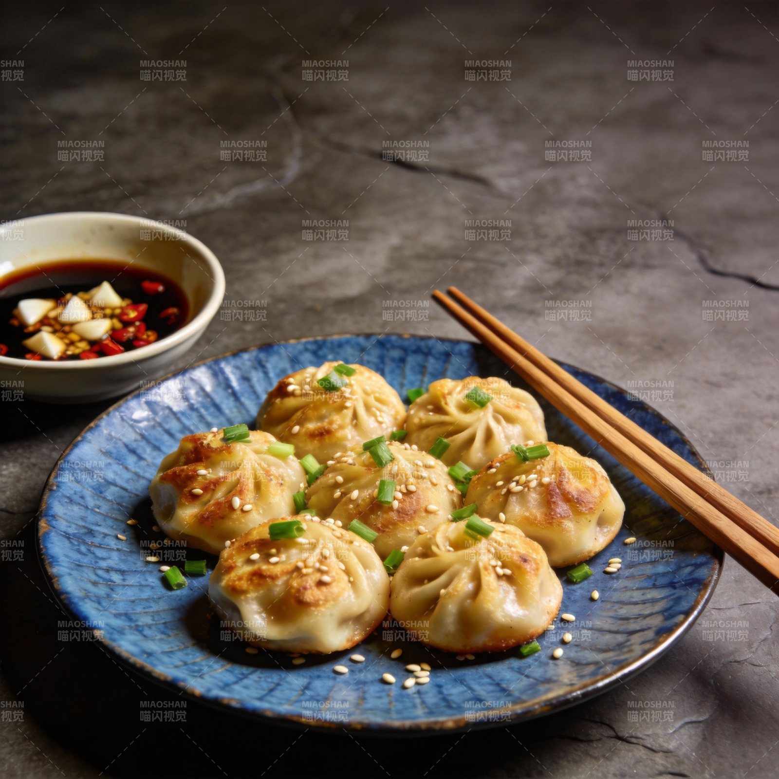 煎包配蘸酱图片