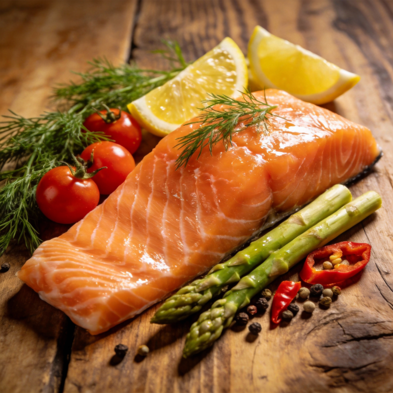 鲜嫩三文鱼配香草图片