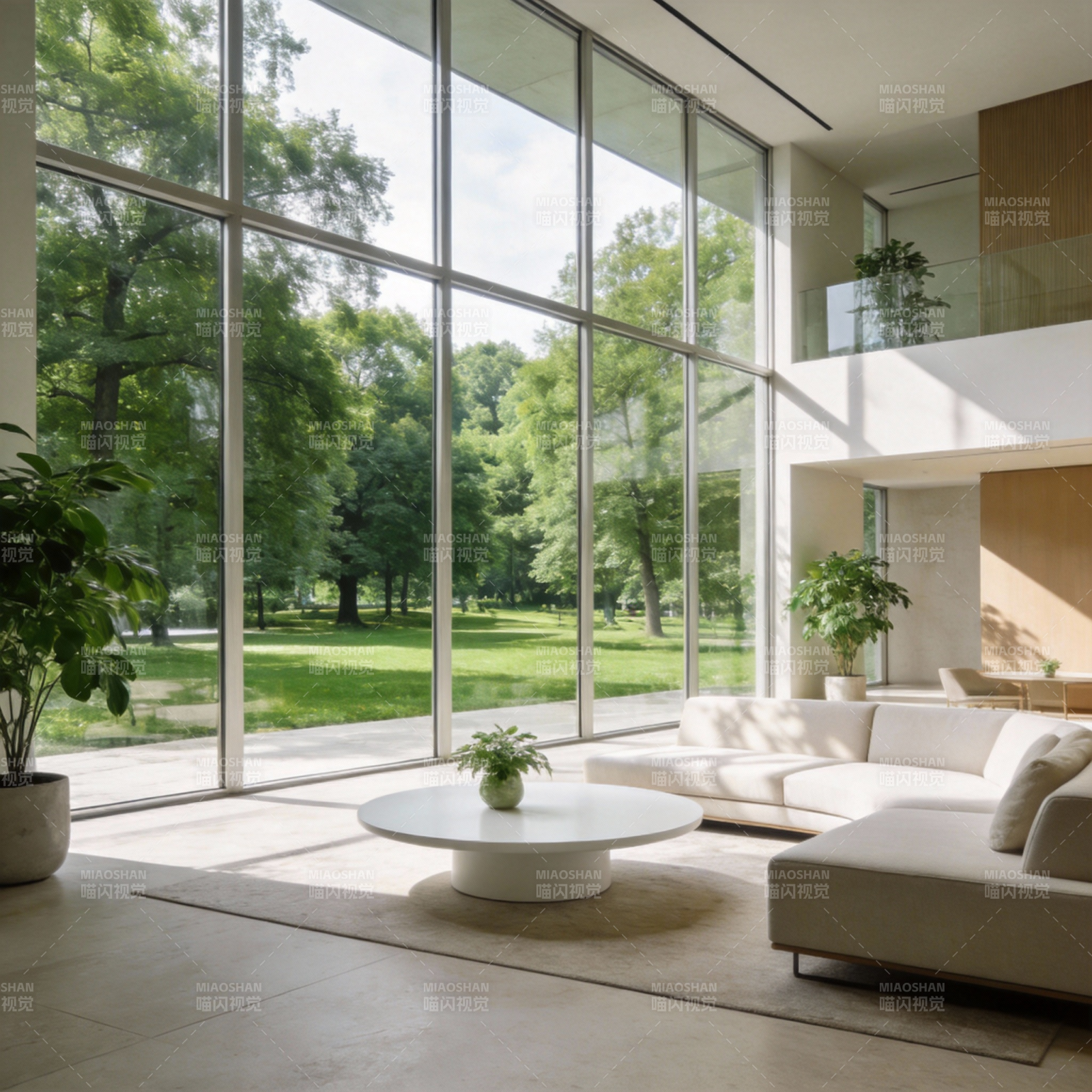 现代客厅 绿意盎然图片